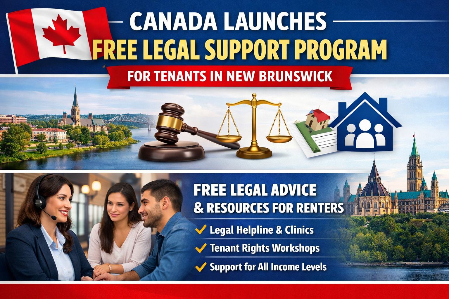 Canada Launches Free Legal Support Program for Tenants in New Brunswick