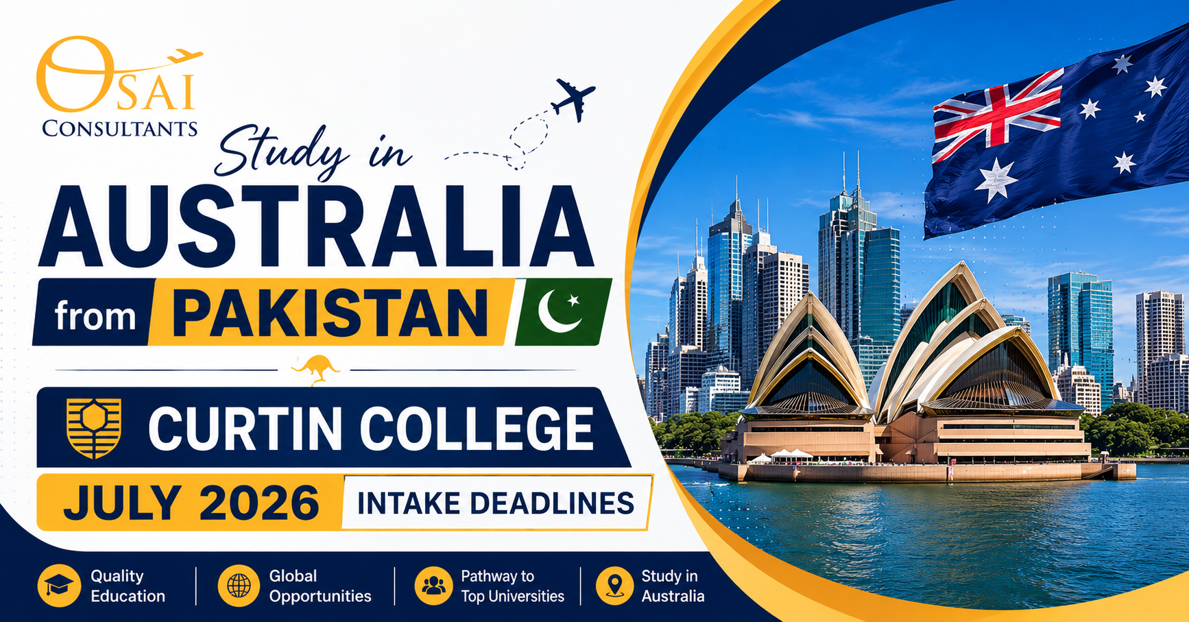 Study in Australia from Pakistan | Curtin College July 2026 Intake Deadlines