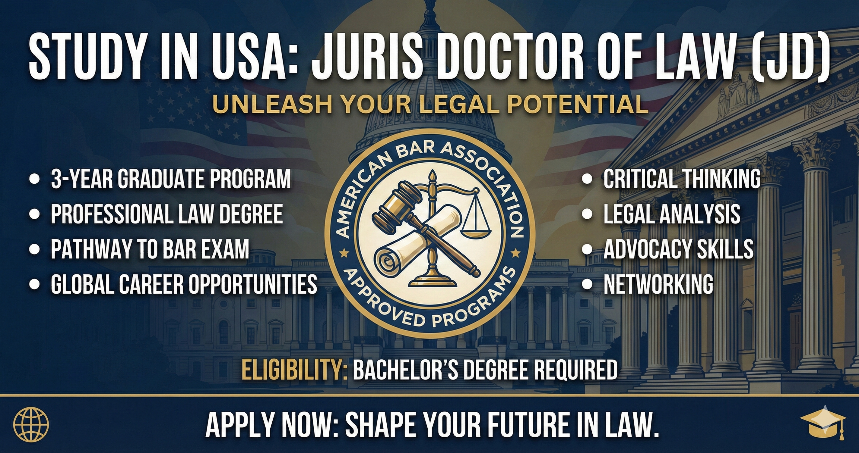 Juris Doctor of Law -USA Intake Open