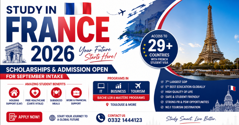 Study in France 2026 | Scholarships & Admission Open for September Intake