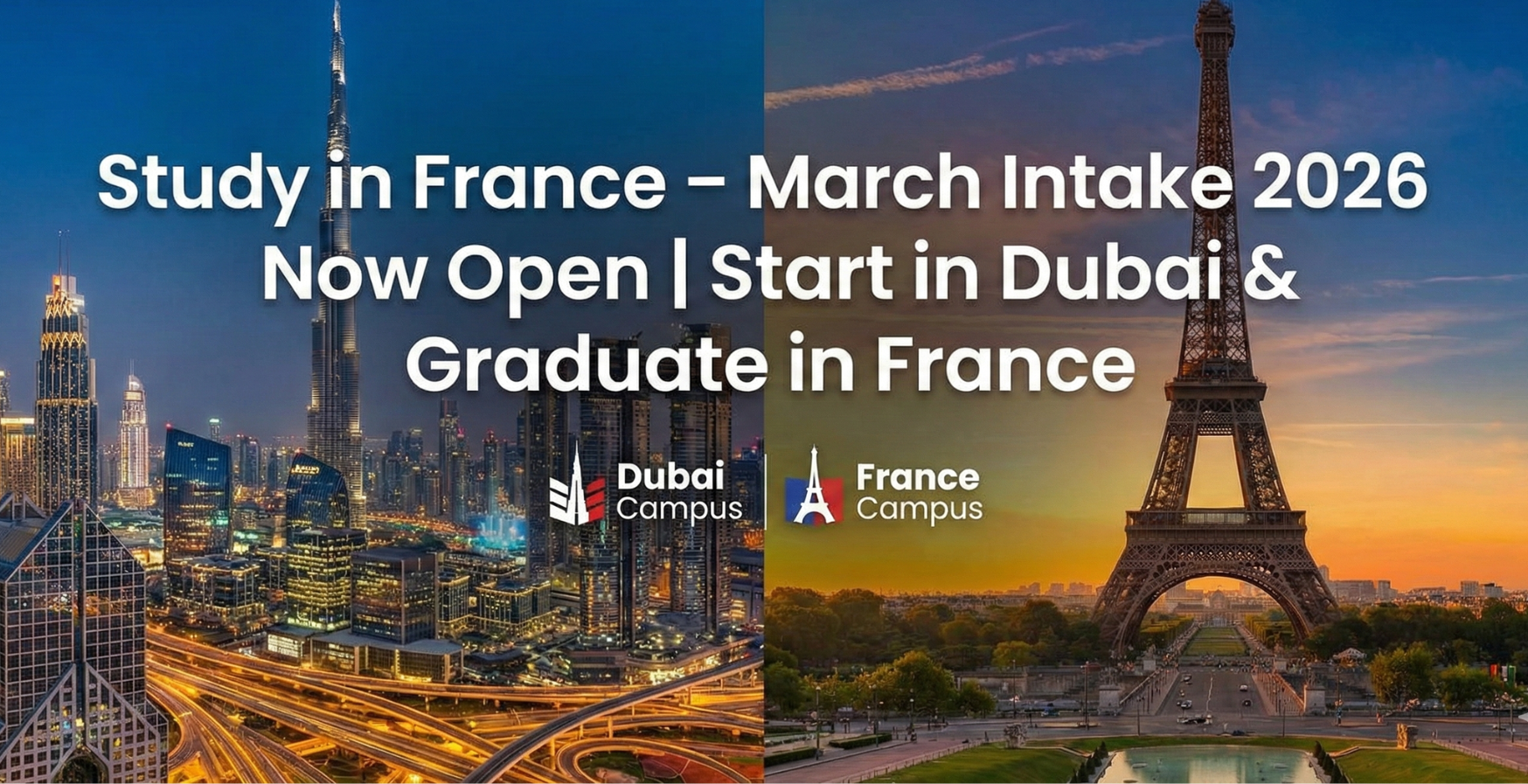 Study in France – March Intake 2026 Now Open | Start in Dubai & Graduate in France