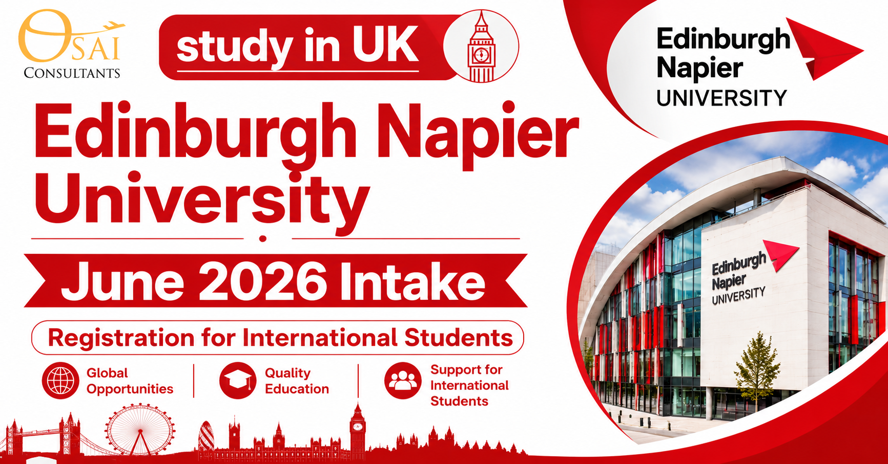 Study in UK: Edinburgh Napier University June Intake Registration  2026